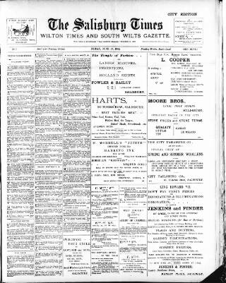 cover page of Salisbury Times published on June 13, 1902