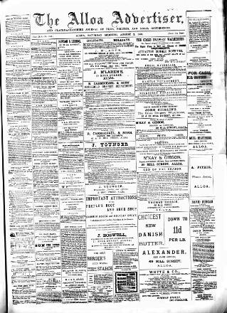 cover page of Alloa Advertiser published on August 2, 1890