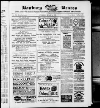 cover page of Banbury Beacon published on April 1, 1882