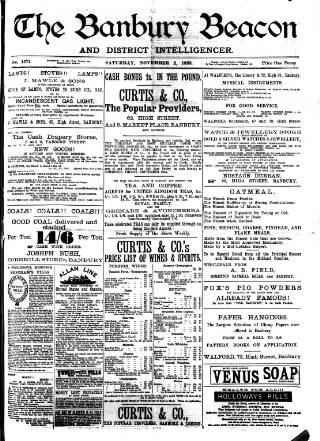 cover page of Banbury Beacon published on November 2, 1895