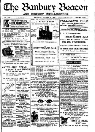 cover page of Banbury Beacon published on August 2, 1902
