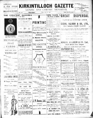cover page of Kirkintilloch Gazette published on May 22, 1914