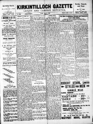 cover page of Kirkintilloch Gazette published on May 22, 1936