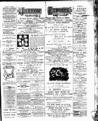 cover page of Jarrow Express published on April 1, 1898
