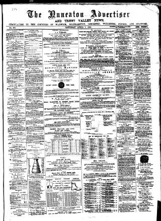 cover page of Nuneaton Advertiser published on April 1, 1876