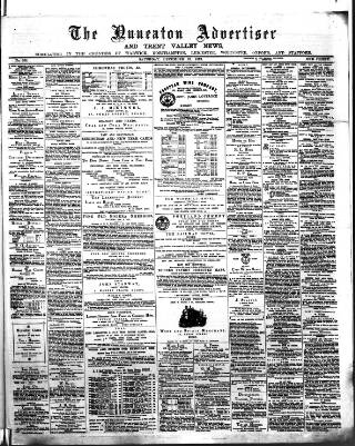 cover page of Nuneaton Advertiser published on December 13, 1879