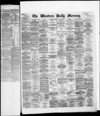 cover page of Western Daily Mercury published on June 13, 1879