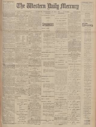 cover page of Western Daily Mercury published on May 22, 1912