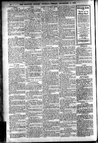 cover page of Shepton Mallet Journal published on November 2, 1934
