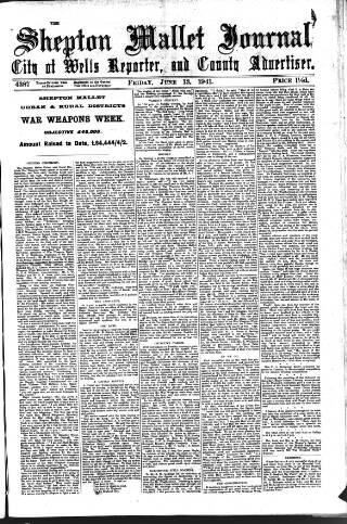cover page of Shepton Mallet Journal published on June 13, 1941