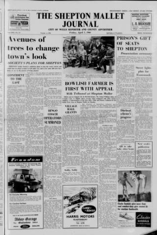 cover page of Shepton Mallet Journal published on April 1, 1966