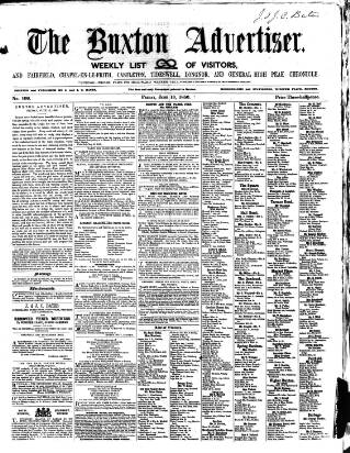 cover page of Buxton Advertiser published on June 13, 1856