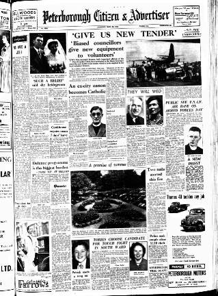 cover page of Peterborough Advertiser published on May 22, 1956