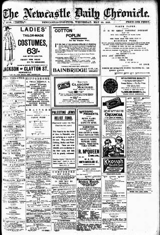 cover page of Newcastle Daily Chronicle published on May 22, 1918