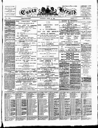 cover page of Essex Herald published on June 13, 1893