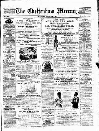cover page of Cheltenham Mercury published on November 2, 1878