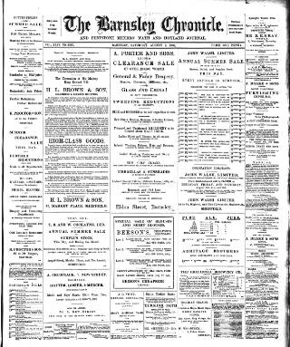 cover page of Barnsley Chronicle published on August 2, 1902