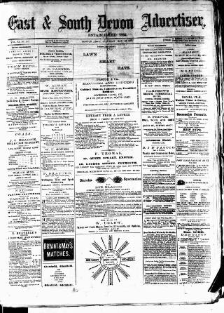 cover page of East & South Devon Advertiser published on May 22, 1875