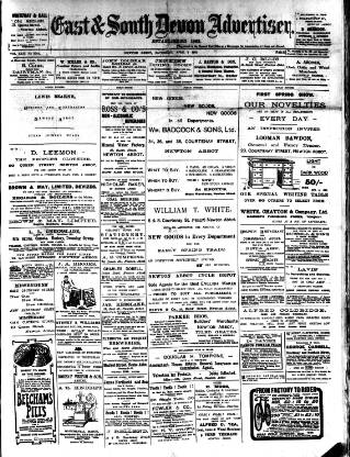 cover page of East & South Devon Advertiser published on April 1, 1905