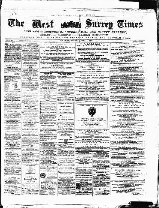 cover page of West Surrey Times published on April 1, 1876