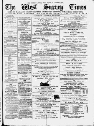 cover page of West Surrey Times published on May 22, 1880