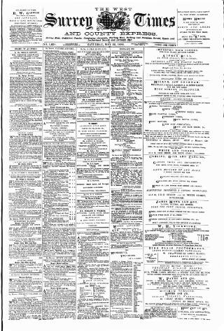 cover page of West Surrey Times published on May 22, 1886