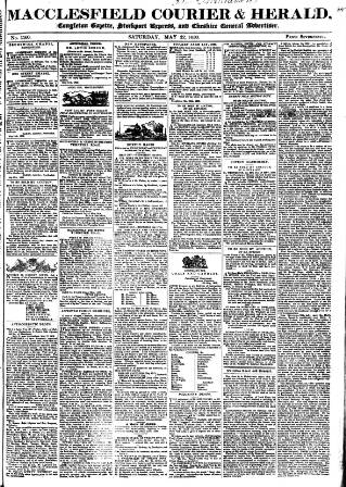 cover page of Macclesfield Courier and Herald published on May 22, 1830
