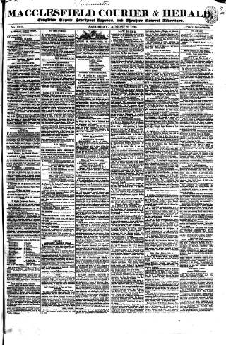 cover page of Macclesfield Courier and Herald published on August 2, 1834