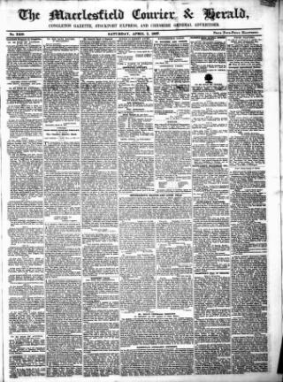 cover page of Macclesfield Courier and Herald published on April 1, 1837