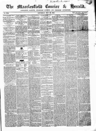 cover page of Macclesfield Courier and Herald published on May 22, 1841