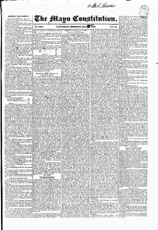 cover page of Mayo Constitution published on May 22, 1834