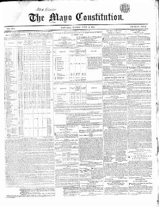 cover page of Mayo Constitution published on June 13, 1854