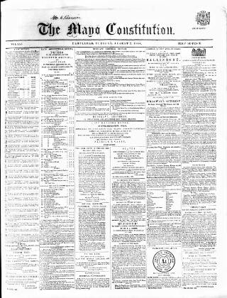 cover page of Mayo Constitution published on August 2, 1864