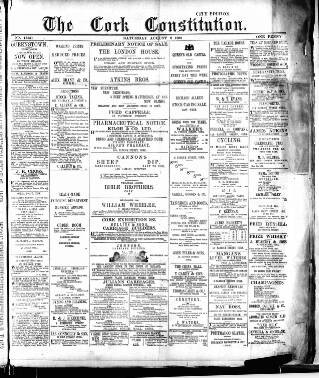 cover page of Cork Constitution published on August 2, 1890