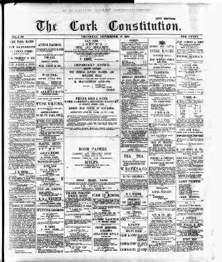 cover page of Cork Constitution published on September 28, 1893