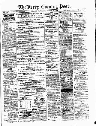 cover page of Kerry Evening Post published on August 2, 1890