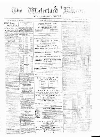 cover page of Waterford Mirror and Tramore Visitor published on April 1, 1886