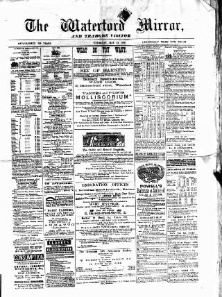 cover page of Waterford Mirror and Tramore Visitor published on May 22, 1890
