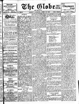 cover page of Globe published on June 13, 1913