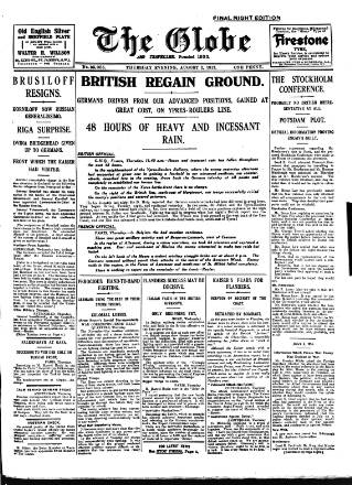 cover page of Globe published on August 2, 1917