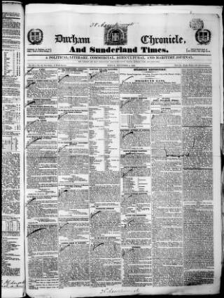 cover page of Durham Chronicle published on November 2, 1832