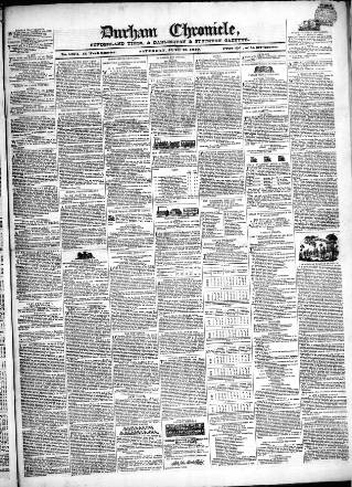 cover page of Durham Chronicle published on June 13, 1840