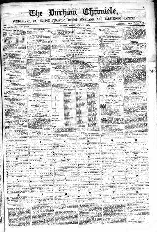 cover page of Durham Chronicle published on April 1, 1859