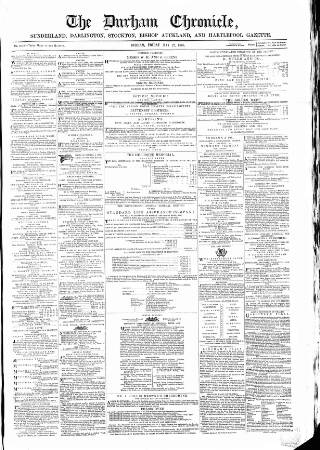 cover page of Durham Chronicle published on May 22, 1868