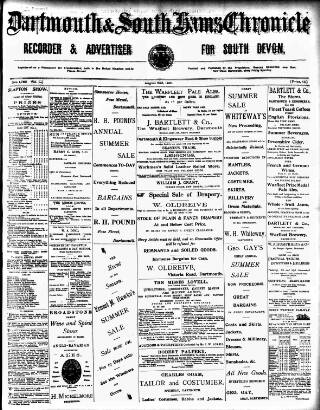 cover page of Dartmouth & South Hams chronicle published on August 2, 1901
