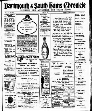 cover page of Dartmouth & South Hams chronicle published on June 13, 1913