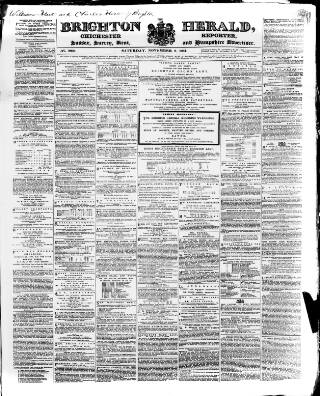 cover page of Brighton Herald published on November 2, 1861