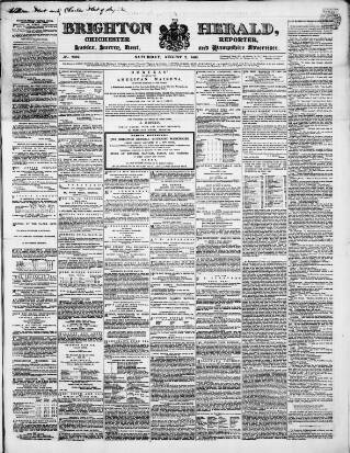 cover page of Brighton Herald published on August 2, 1862