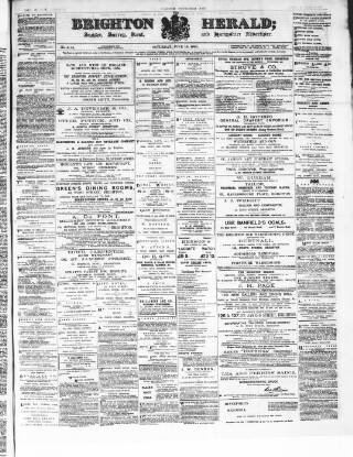 cover page of Brighton Herald published on June 13, 1885