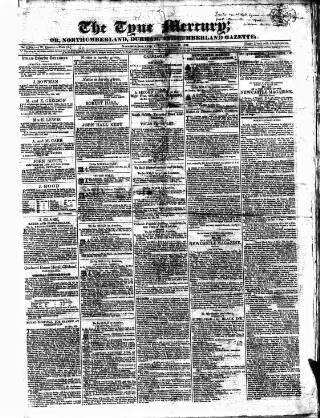 cover page of Tyne Mercury; Northumberland and Durham and Cumberland Gazette published on May 22, 1827